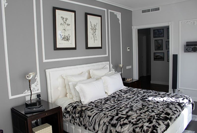 Сив цвят в интериора на спалнята