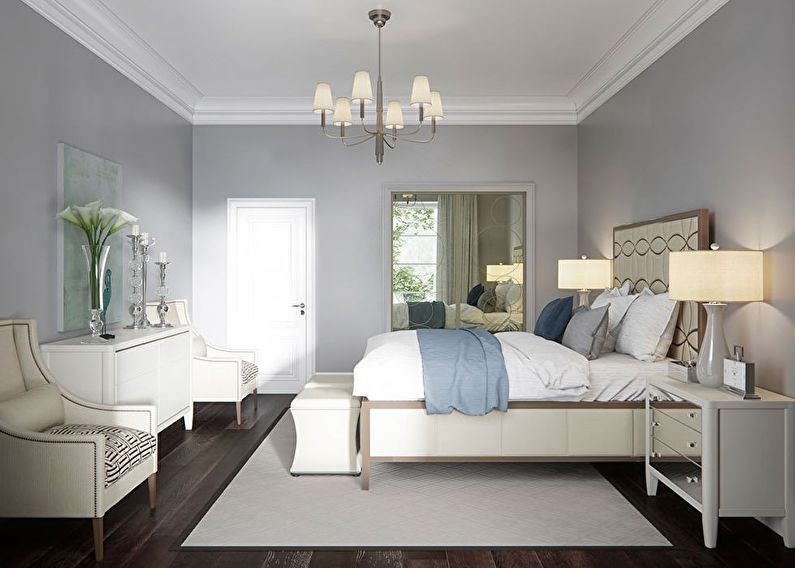 Сив цвят в интериора на спалнята