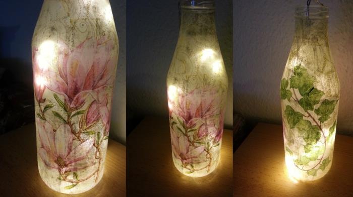 serviette technique de découpage papier vintage savon vases à fleurs