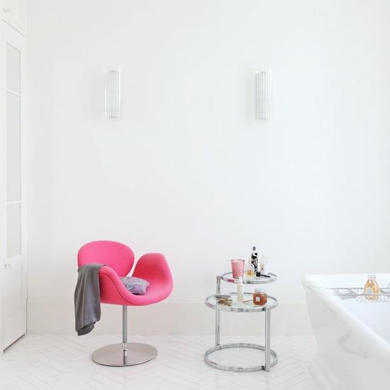 fotel nowoczesny design łazienka wyrafinowana biel