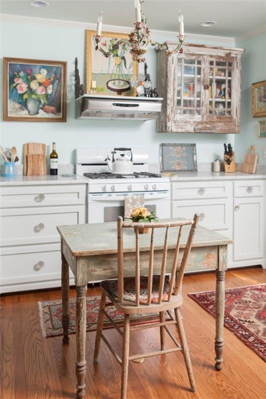 shabby chic kuchnia typowy wygląd meble przytulne