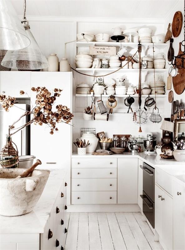 kuchnia shabby chic biała kuchnia zaprasza