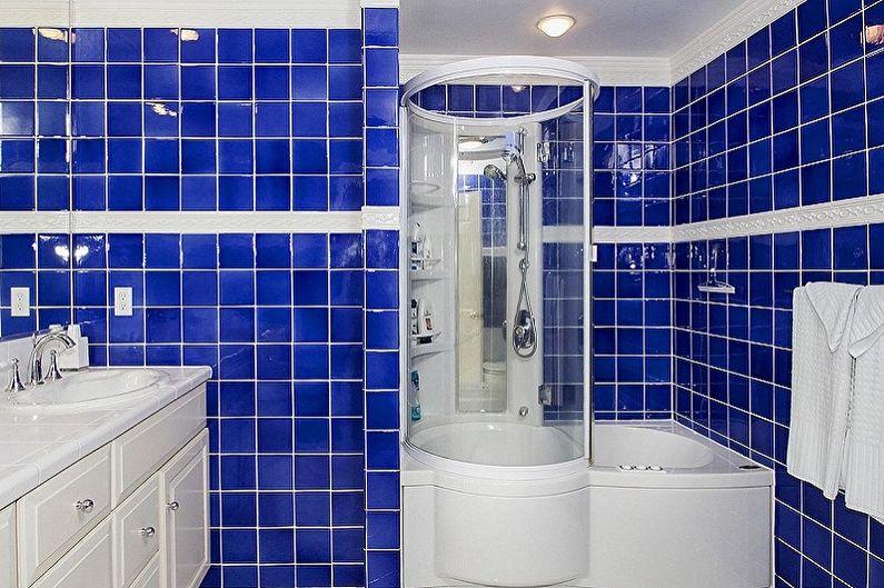 تصميم حمام أزرق - ديكورات حائط