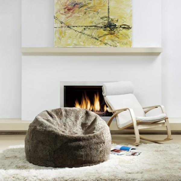 Fotel beanbag jasnobrązowy fotel bujany ikea