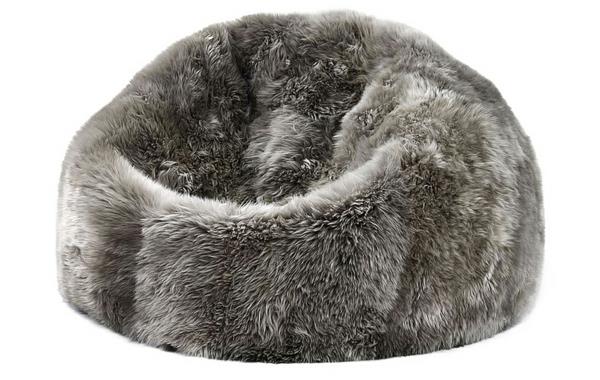 Fotel beanbag comfort beżowy kożuch
