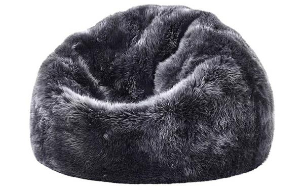 Fotel beanbag comfort duży ciemnoszary kożuch