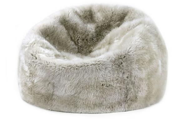 Fotel beanbag komfort jasnoszary kożuch