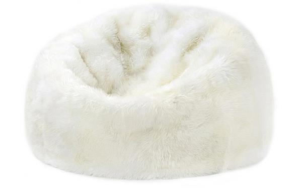 beanbag krzesło kożuch biały duży