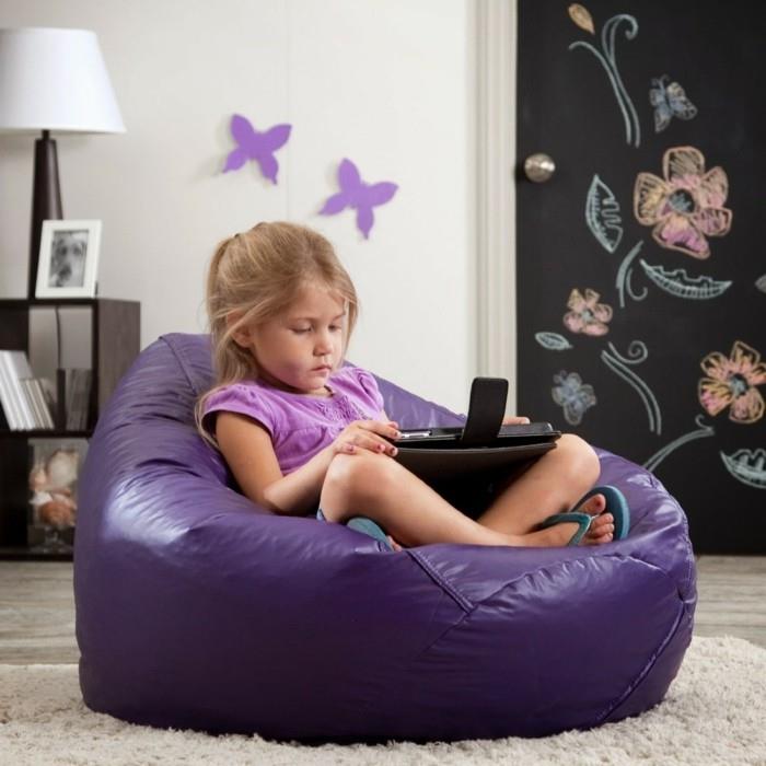 beanbag home pomysły pokój dziecięcy fioletowy pokój dziewczyn
