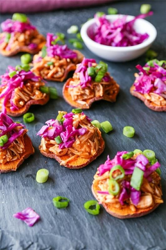 canapés de patates douces recettes de finger food vegan