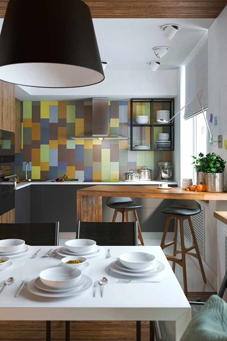 Комбинацията от цветове в интериора на кухнята - снимка