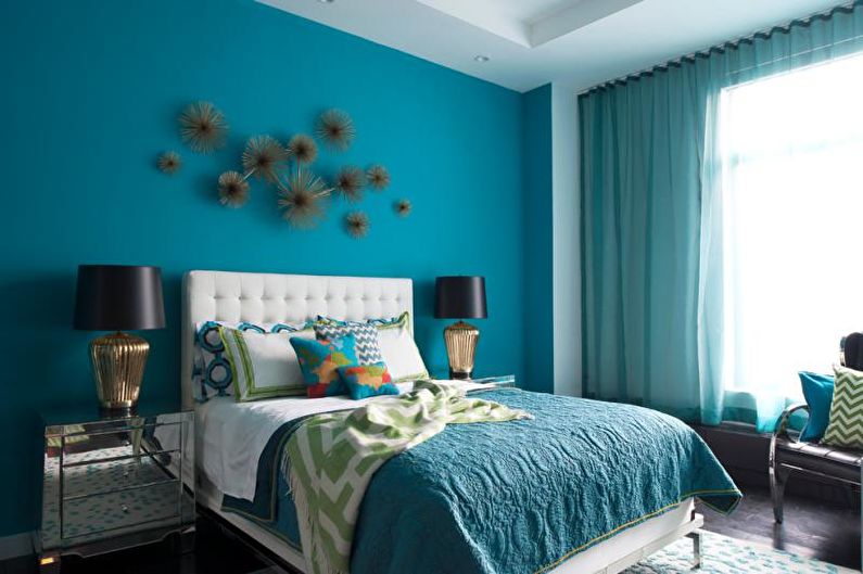 Kombinace barev v interiéru ložnice - fotografie