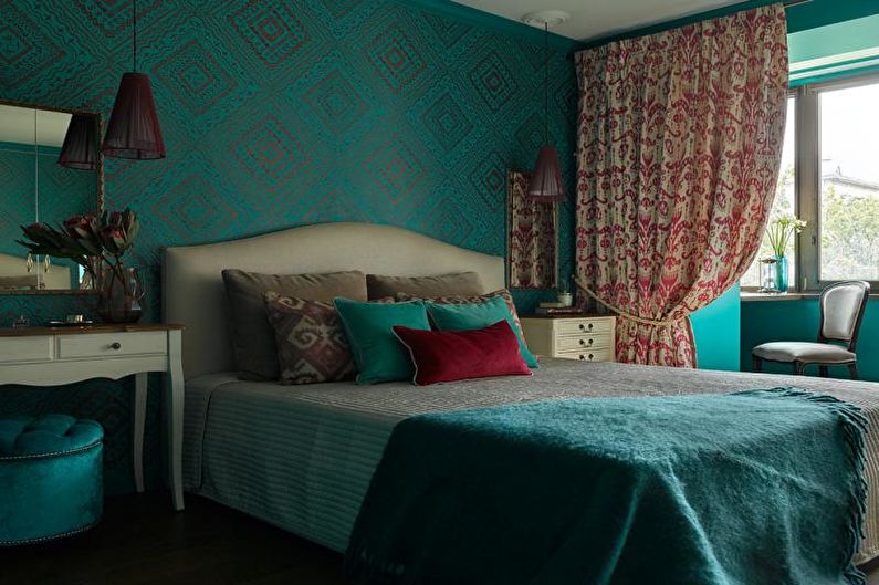 Kombinace barev v interiéru ložnice - kontrast