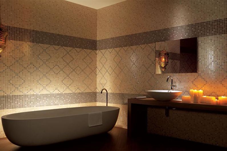 Barevné kombinace v interiéru koupelny - teplé tóny