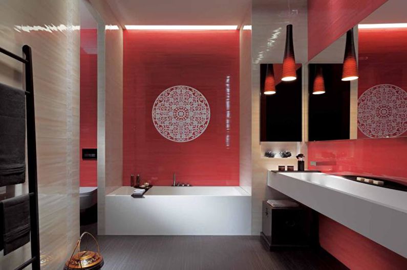 Kombinace barev v interiéru koupelny - fotografie