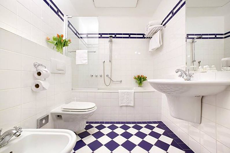 Barevné kombinace v interiéru koupelny - Bílá koupelna