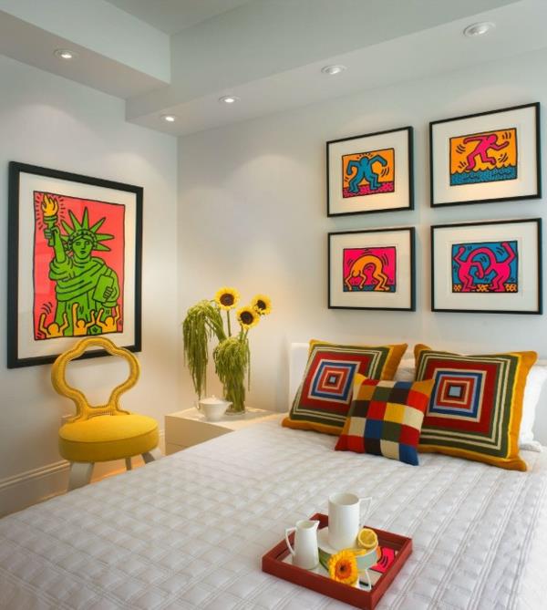 le pop art présente des idées de chambre à coucher keith harring