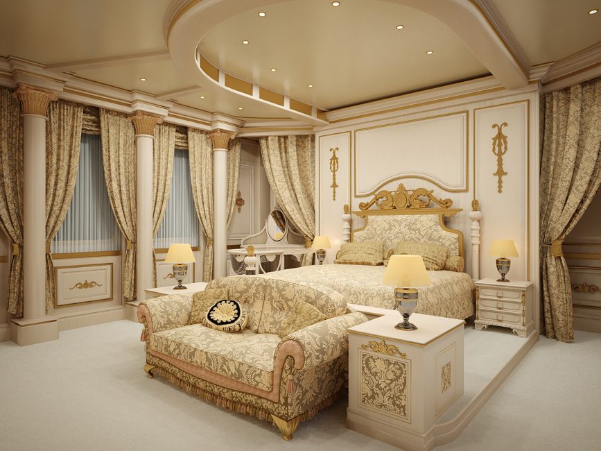 Krásná ložnice v navrhovaném stylu