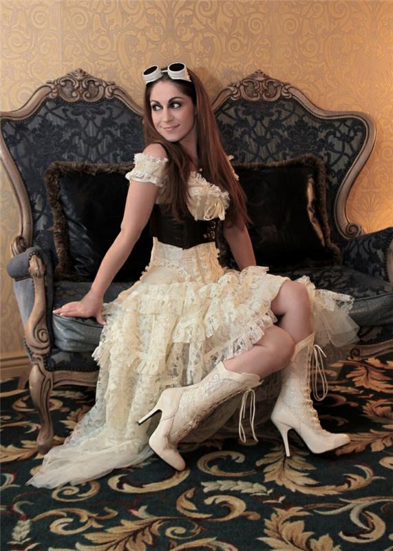 vêtements steampunk vêtements pour femmes blanc