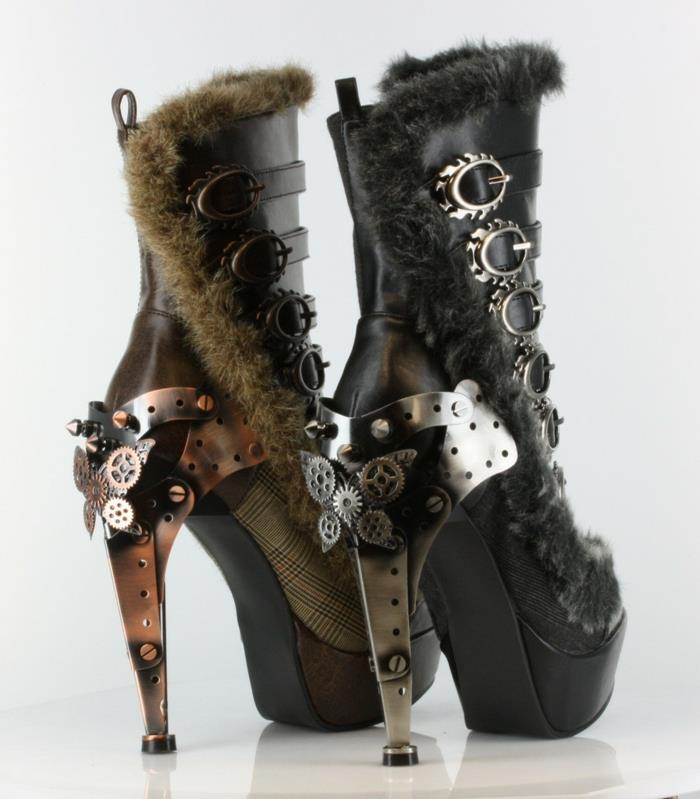 steampunk vêtements dames bottes polaro noir metropolis hades