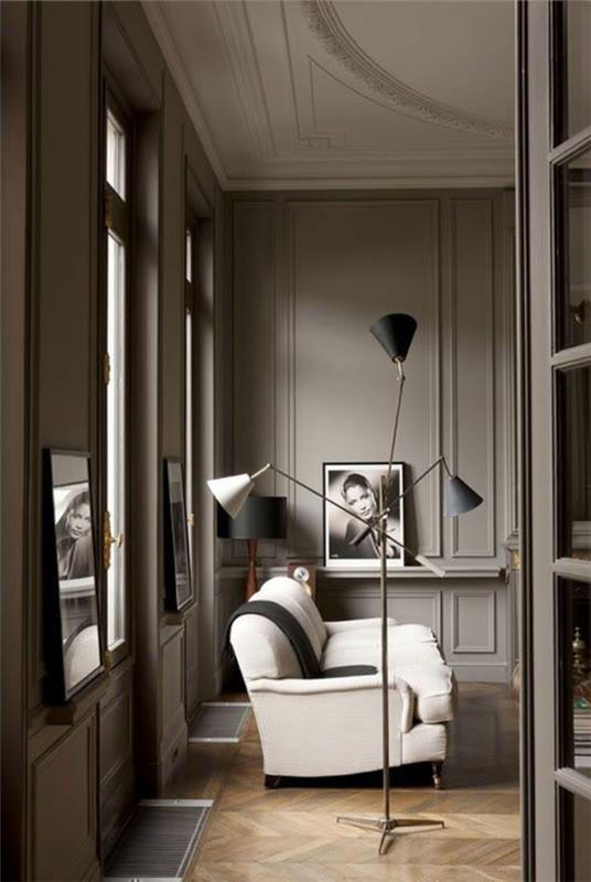 lampadaire design blanc canapé salon
