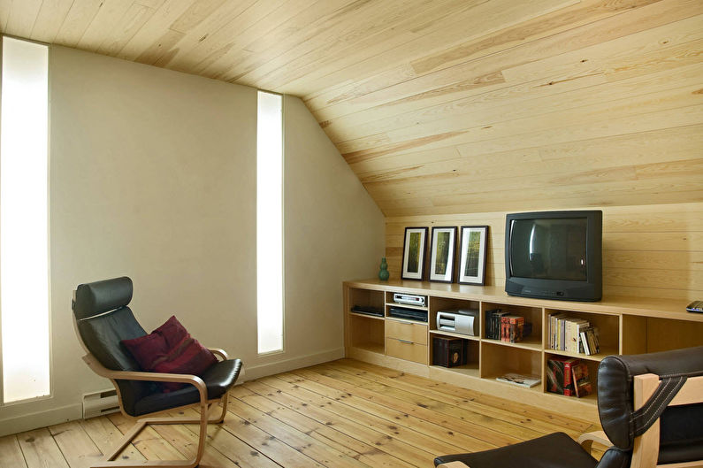 Zeď v malém obývacím pokoji v moderním stylu