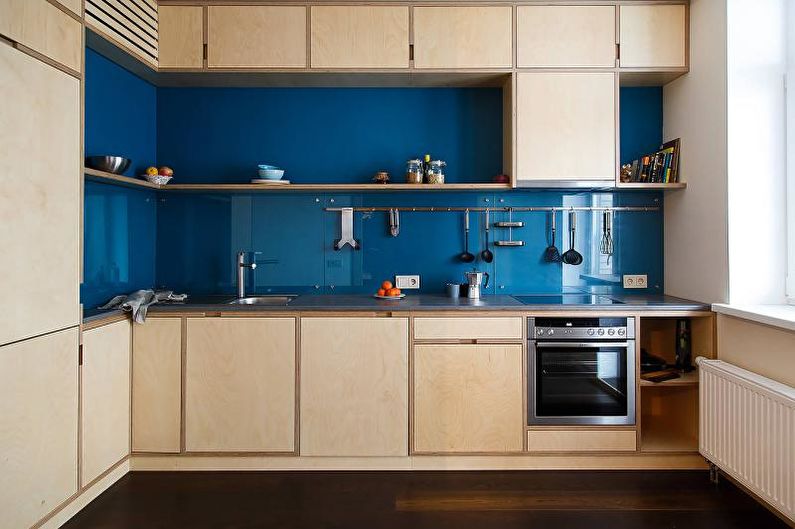 لوحات الحائط الزرقاء للمطبخ