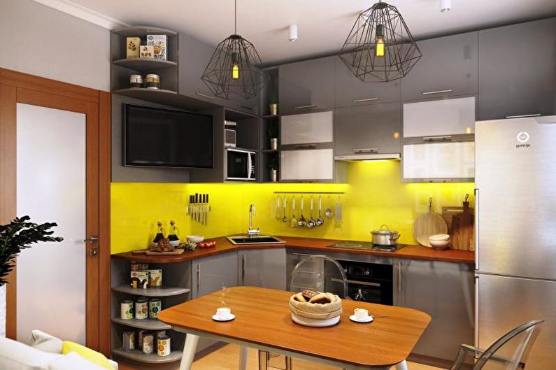 لوحات الحائط الصفراء للمطبخ