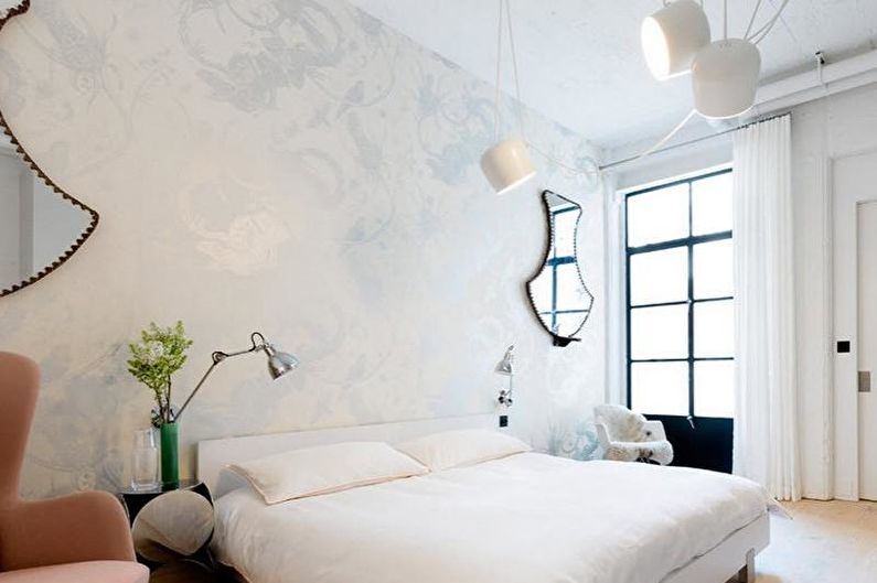 Интериорен дизайн на спалня в стил таванско помещение - снимка