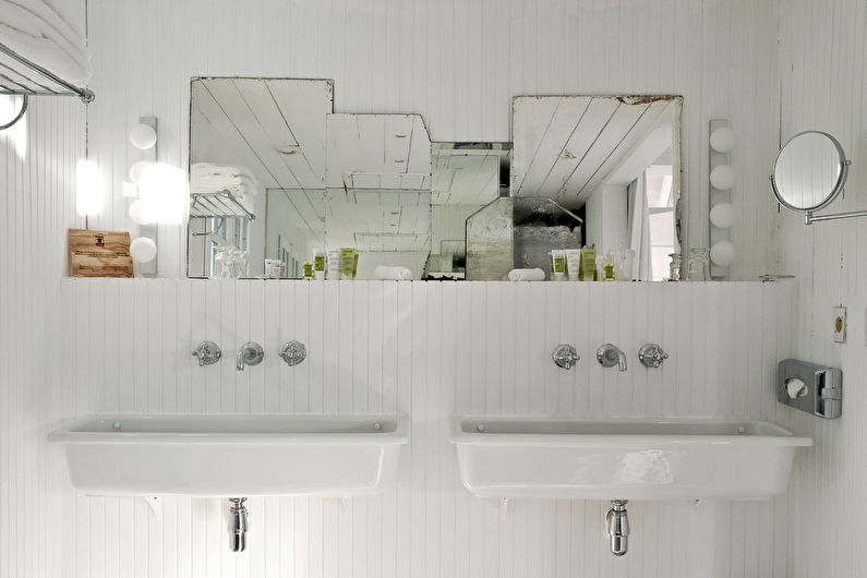 Интериорен дизайн на баня с изтъркан шик - снимка