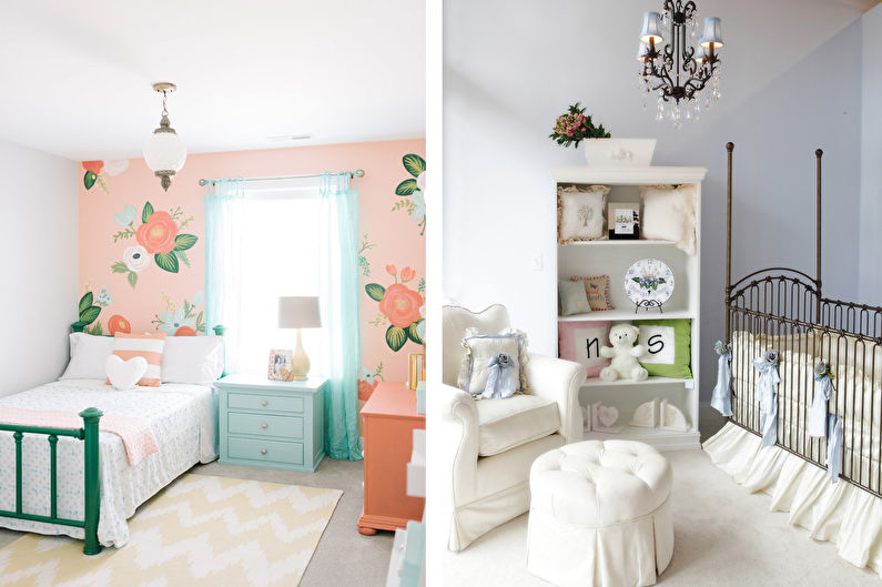 Интериорен дизайн на детска стая в стил shabby chic - снимка