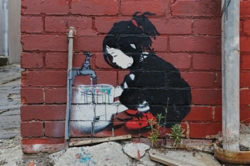 fille d'art de rue en ligne
