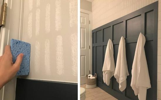 techniki malowania technika gąbki do projektowania ścian łazienkowych