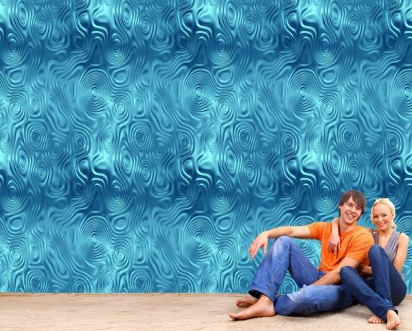 papier peint motif bleu nuances beau mur design
