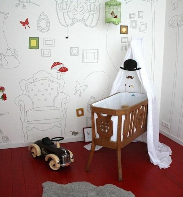 tapety pokój dziecięcy projekt ściany tapety wzór zdjęcia ramka na zdjęcia kontury