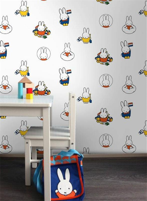 tapeta do pokoju dziecięcego tapeta na ścianę wzór króliki