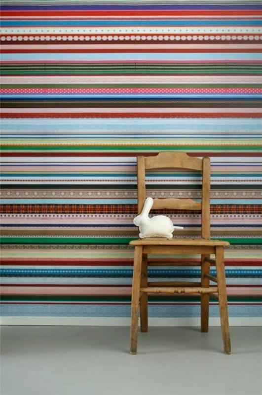 papier peint patron studio dite rayures colorées