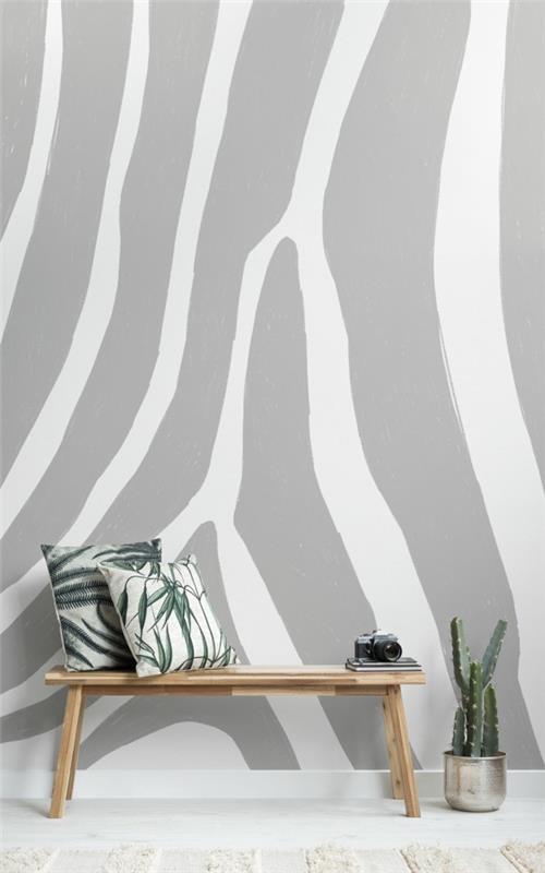 papier peint tendance zèbre gris