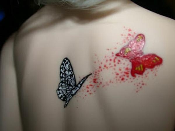 tatuaż fajne tatuaże 3d 2 motyle