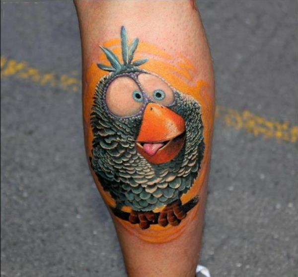 tatuaż napalone tatuaże 3d zabawny ptak