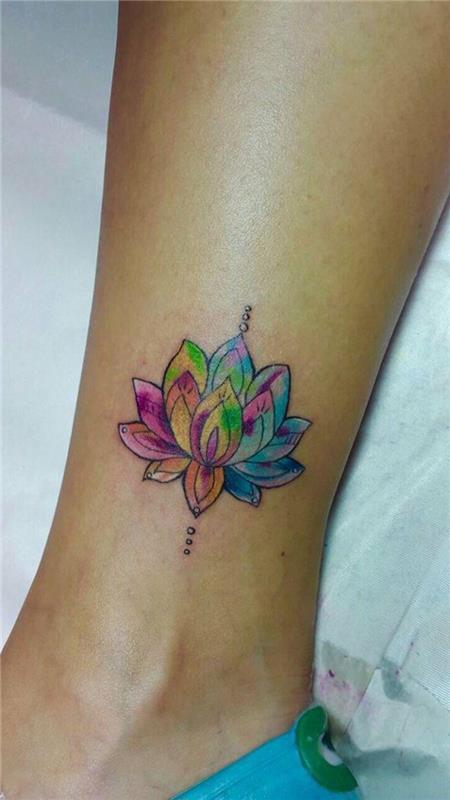tatouage cheville lotus adapté aux femmes