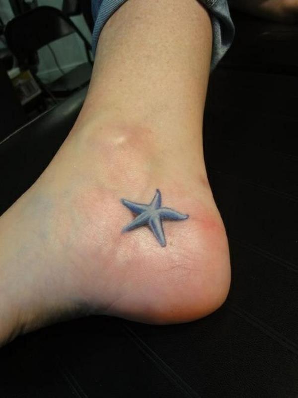 tatuaż fajne tatuaże 3d rozgwiazda stopa