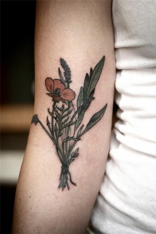tatouage motifs femmes fleurs avant-bras tendance