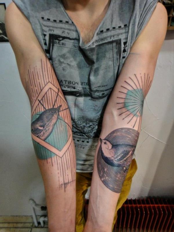 motywy tatuażu projekt ptaka na ramieniu