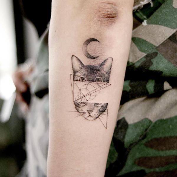 Tatuaże 2020 koty geometria świetne wzory