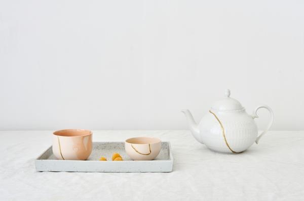 thé ensemble pot tasses kintsugi