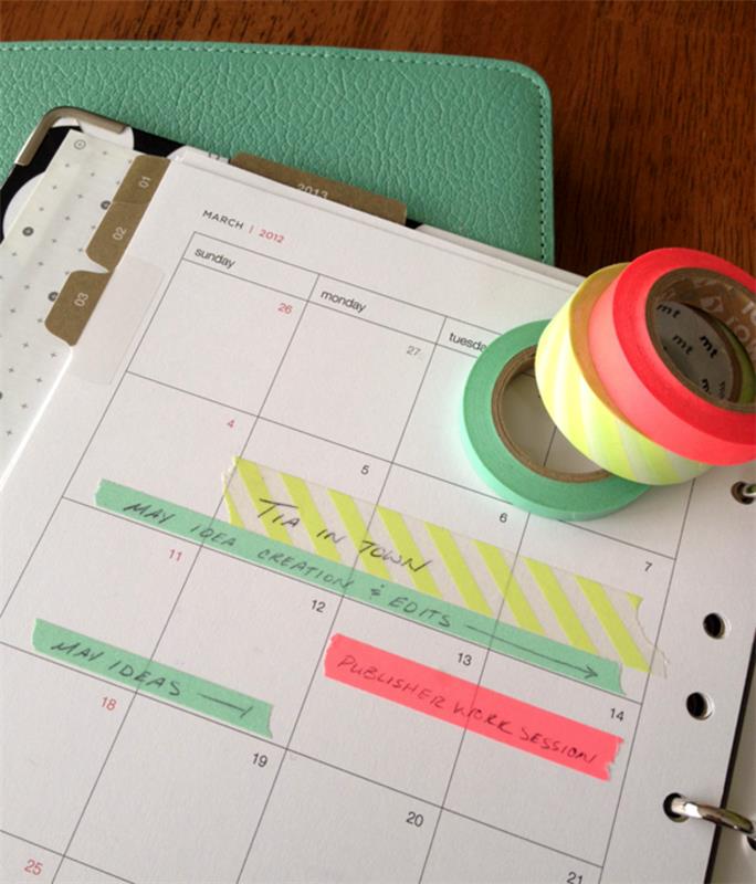 Udekoruj swój kalendarz spotkań taśmą washi
