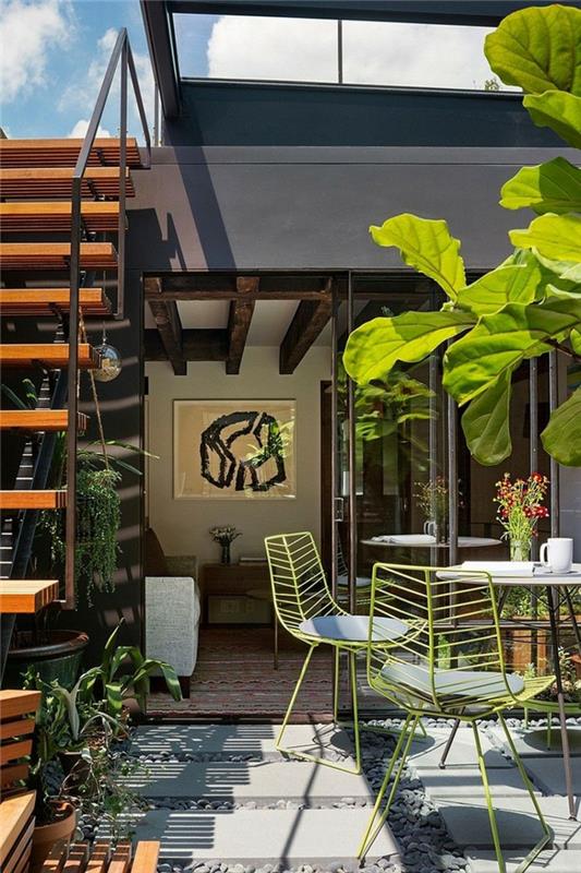 idées de conception de terrasse plante cool mobilier d'extérieur