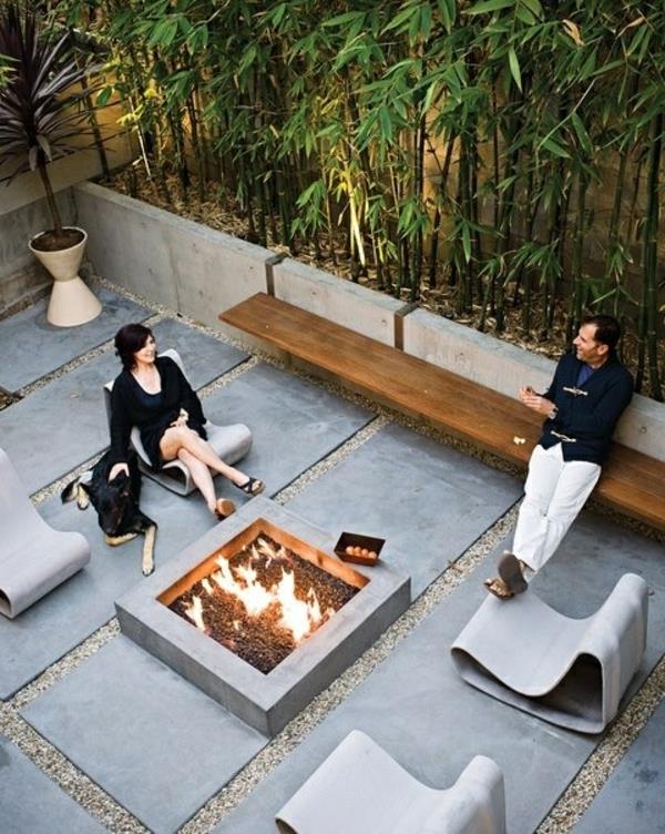 revêtement de terrasse dalles béton galets terrasse design moderne
