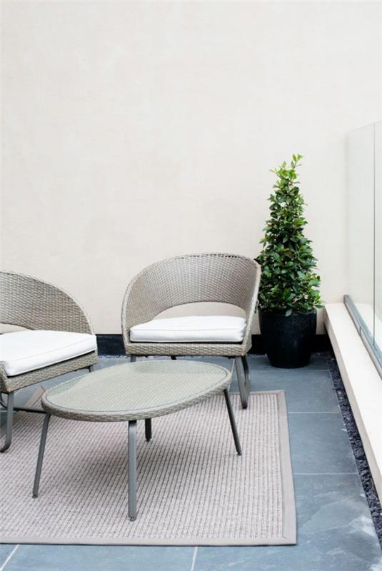 terrasse revêtement de sol en vinyle rotin meubles tapis